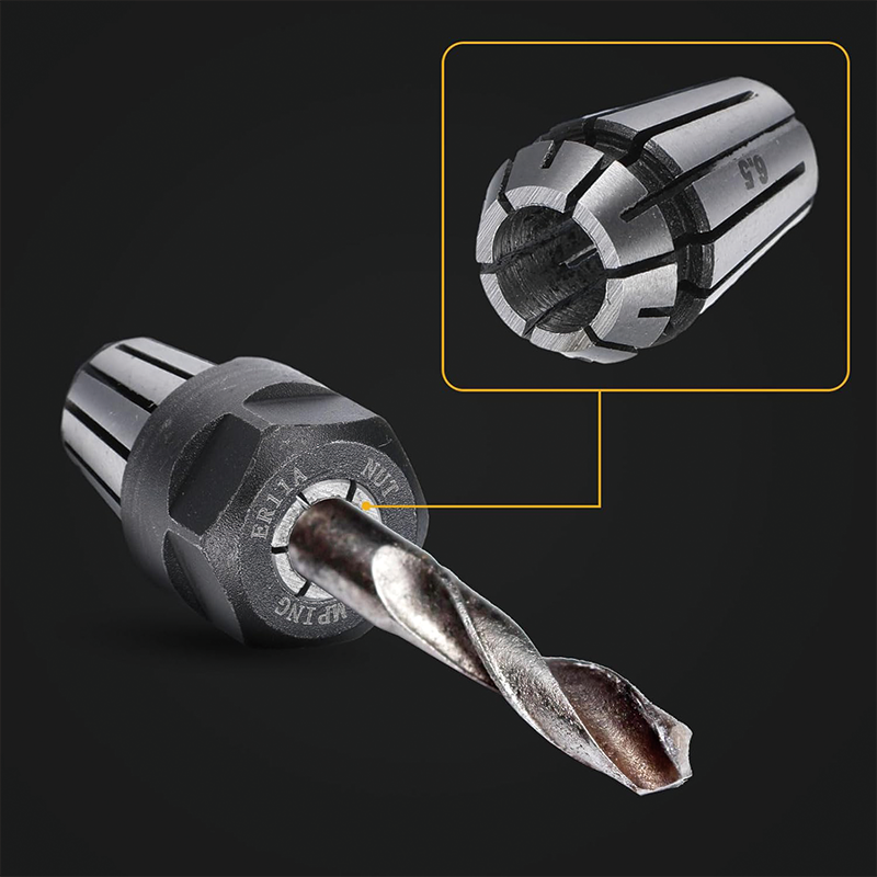 19 Pcs ER11 Collet Set, Thread Collet Clamping Nuts Precision Spring Collet Set for CNC Engraving Milling Lathe Chuck Tool, 1/4, 1/8