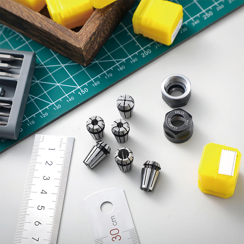 19 Pcs ER11 Collet Set, Thread Collet Clamping Nuts Precision Spring Collet Set for CNC Engraving Milling Lathe Chuck Tool, 1/4, 1/8