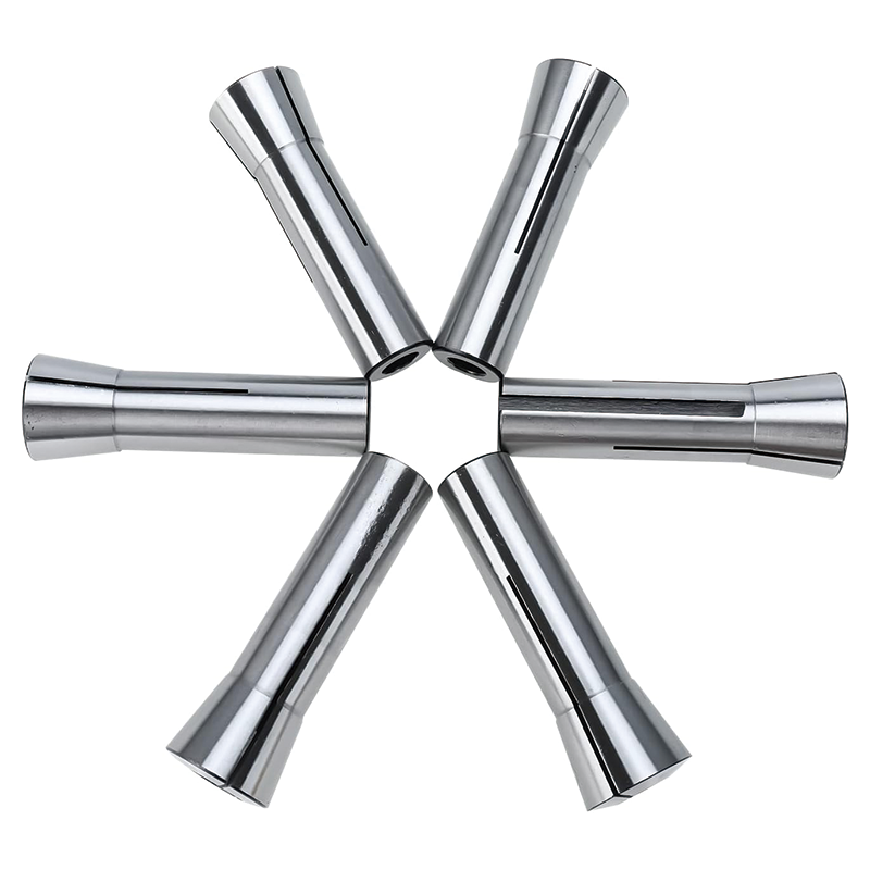 6pcs Precision R8 Collet Set, Alloy Steel Mill Collet Chuck 1/8" - 3/4" Holder Kit with 6 Labeled Storage Boxes for Milling Machine Drill Presses