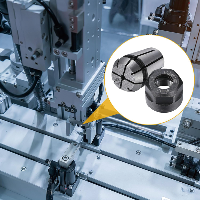 19 Pcs ER11 Collet Set, Thread Collet Clamping Nuts Precision Spring Collet Set for CNC Engraving Milling Lathe Chuck Tool, 1/4, 1/8