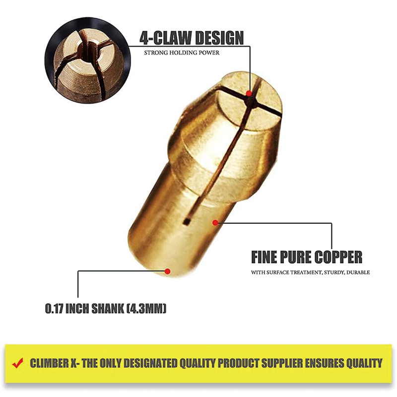 10 PCS Collet Set , Quick Change Mini Drill Chuck Replacement Sets 0.5-3.2mm for Rotary Tools, Copper Drill Chuck Collet Set