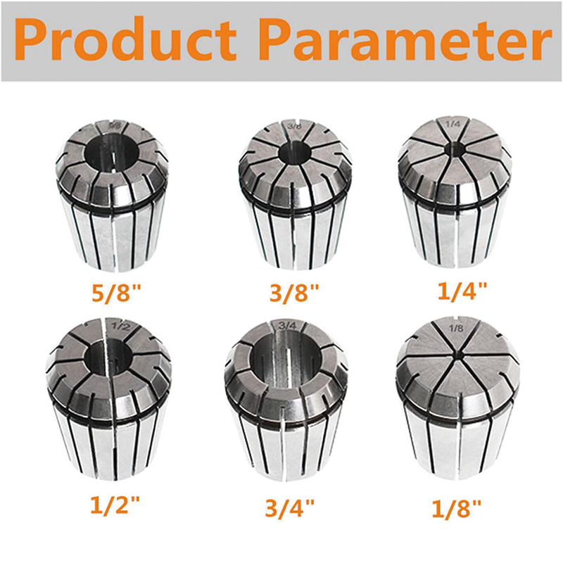 6Pcs ER32 Collet Set,Spring Collet Chuck Set,1/8-3/4 for CNC Milling Lathe Tool and Work-Holding Engraving Machine