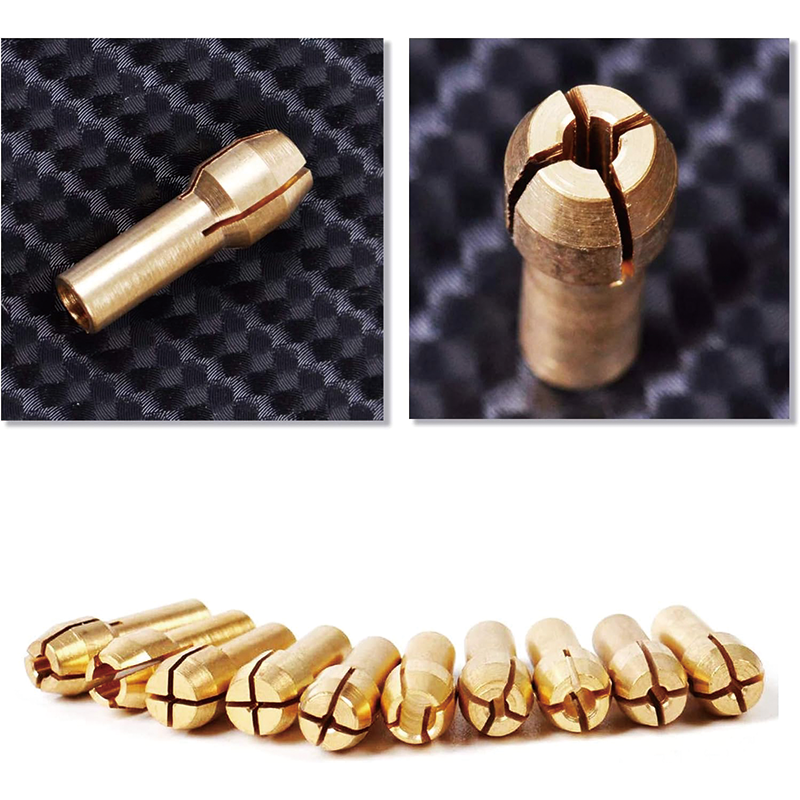 10 PCS Collet Set , Quick Change Mini Drill Chuck Replacement Sets 0.5-3.2mm for Rotary Tools, Copper Drill Chuck Collet Set