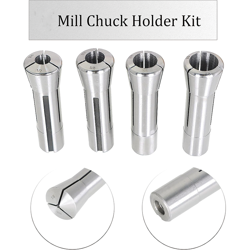 7Pcs Precision R8 Collet Set, 7/8'' Alloy Steel Mill Collets Set Steel Mill Chuck Holder Fit for Milling Machine Drill Presses