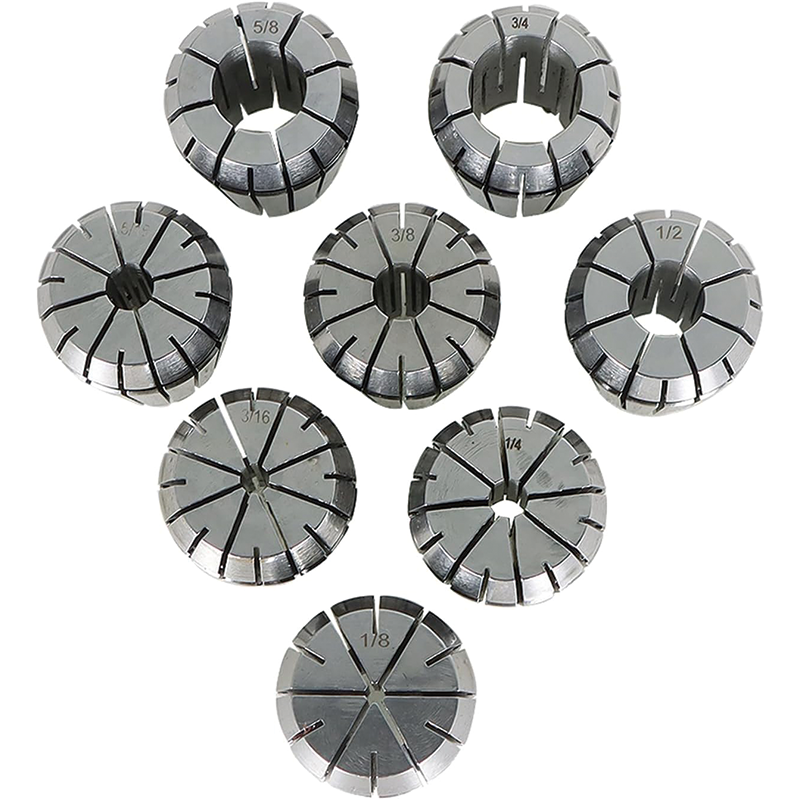 8Pcs Alloy Steel ER32 Collet, 1/8", 3/16", 1/4", 5/16", 3/8", 1/2", 5/8", 3/4" for CNC Engraving Machine Milling Lathe Tool Drill Press
