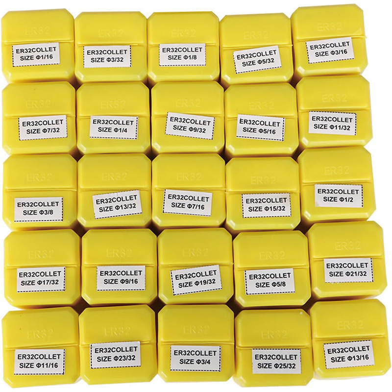 ER32 Collet Chuck Spring Collet Set, 25Pcs CNC Engraving Milling Lathe Chuck Tool, 1/16''-13/16'' TIR Lathe Chuck Tool for CNC Engraving Machine Milling Lathe Tool Drill Press