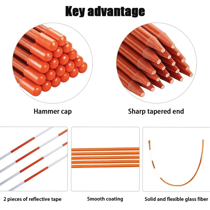 Fiberglass Snow Pole, Road Warning Sign Pole, Folding Reflective Sign Pole