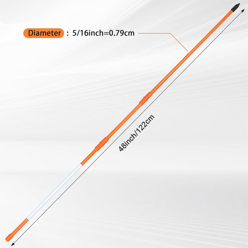 Lane Markers With Reflective Tape, 5/16" Diameter Fiberglass, For Parking Lots, Roads, Sidewalks (80 pcs)