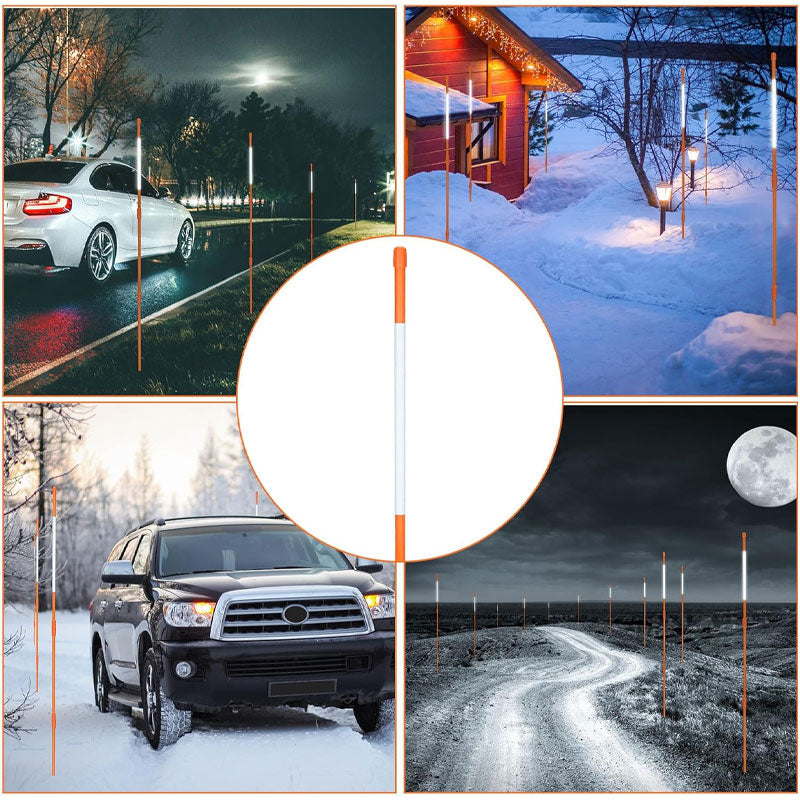 Lane Markers With Reflective Tape, 5/16" Diameter Fiberglass, For Parking Lots, Roads, Sidewalks (80 pcs)