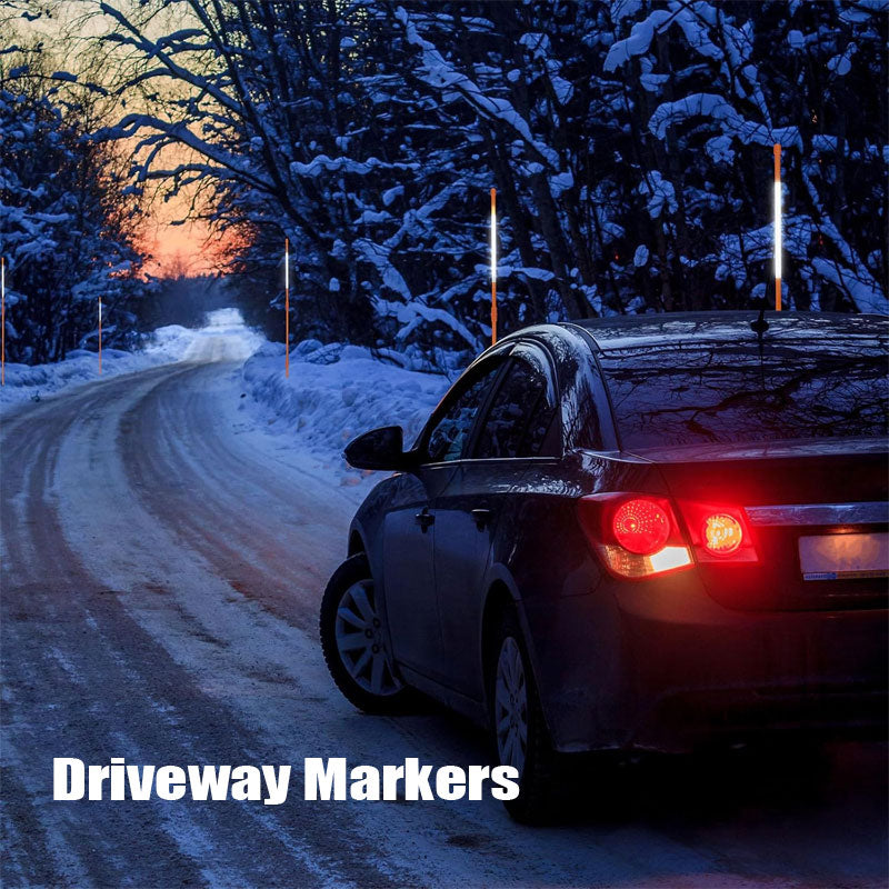 Lane Markers With Reflective Tape, 5/16" Diameter Fiberglass, For Parking Lots, Roads, Sidewalks (80 pcs)