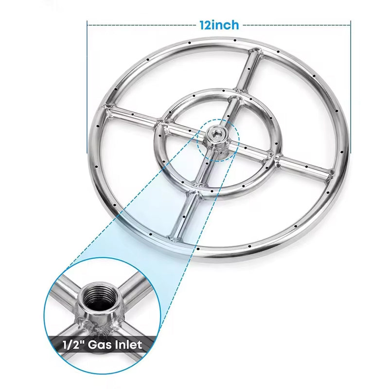 90000 Btu Round Drop In 19 Inch Diy Fire Pit Pan Burner Ring Burner Ring Installation Kit Fire Pit Gas Burner