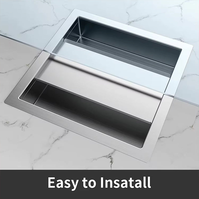 12" x 10" x 1.6" Stainless Cash Register Receipt Slot Money Window Channel Steel Drop-In Deal Tray Bucket Suitable For Hospital Gas Stations Bank