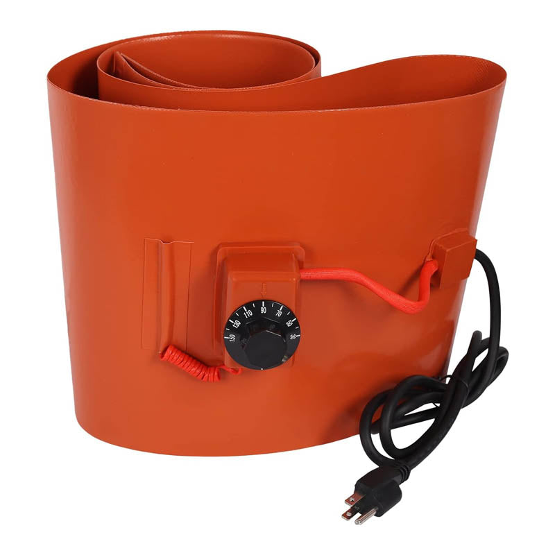 Drum Heating Blanket 55-Gallon Silicone Barrel Heat Pad Warmer Electric 150℃ 120V 10inch Width