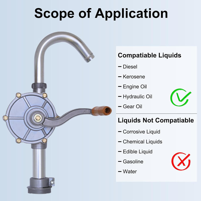 15 To 55 Gallon Drum Pump, Upgraded All-Aluminum Oil Transfer Barrel Pump, Hand Fuel Pumps For Diesel, Kerosene, Hydraulic Fluid