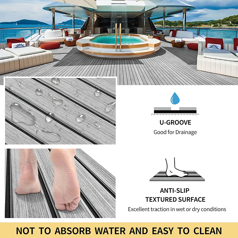 94.5"x47.2" EVA Foam Decking Sheet,Foam Boat Flooring with 3M,Decking Foam Self-Adhesive Sea Deck for Swim Platform RV Floor