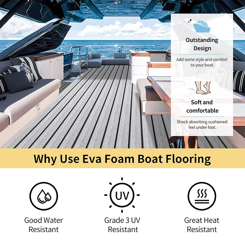94.5"x47.2" EVA Foam Decking Sheet,Foam Boat Flooring with 3M,Decking Foam Self-Adhesive Sea Deck for Swim Platform RV Floor