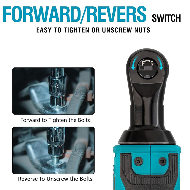 3/8 Inch Cordless Electric Ratchet Wrench Set, 35FT 260RPM 12V Electric Ratchet Tool Kit