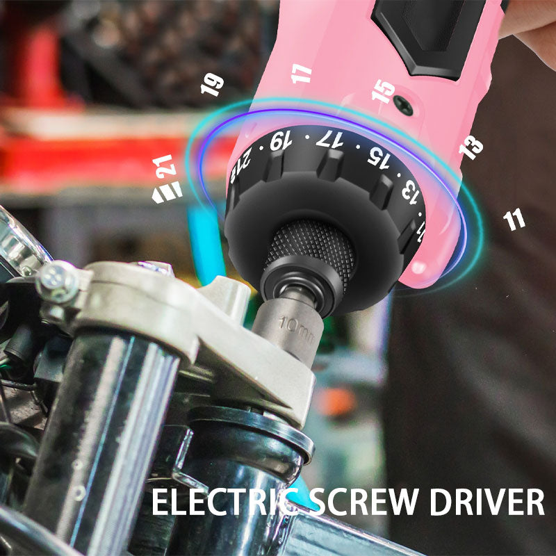 Electric Screwdriver 82pcs 8V Pink Small Electric Screwdriver Set, Cordless Screwdriver And Rechargeable Screwdriver With Screwdriver Bit Set