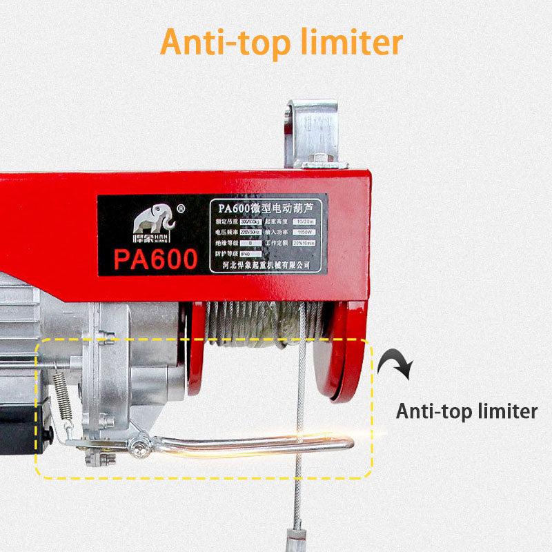 Mini Electric Hoist Household Small Crane, Small Wire Rope Electric Hoist, Suitable For Garage Warehouse Factory