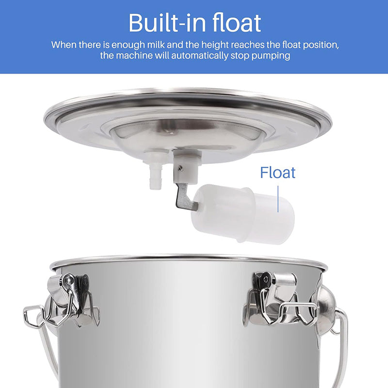 Livestock Milking Supplies with Stainless Bucket 5L Goat Milking Machine Adjustable Pulsation Vacuum Electric Milker Automatic Pulsating Vacuum Pump