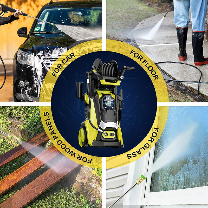 Adjustable Pressure Electric Pressure Washer 4500 PSI 3.2 GPM Touch Screen 4 Nozzles and 500ml Foam Cannon Power Washer Cleaning for Patio