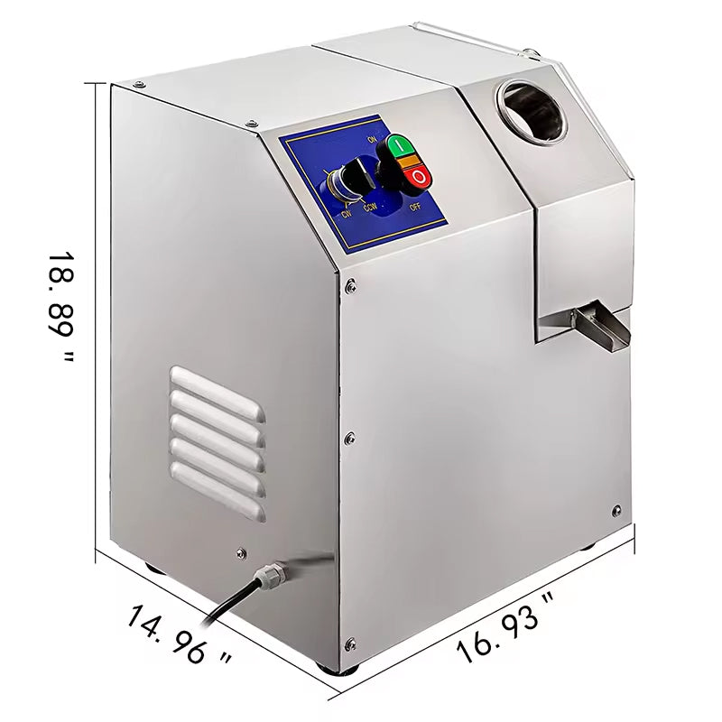 Three-Roller Stainless Steel Sugarcane Juicer, Fully Automatic Commercial Horizontal Residue Juice Separator, 250kg/h Output Sugarcane Press