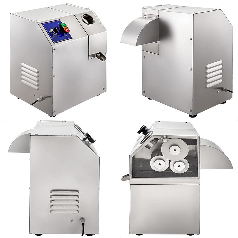 Three-Roller Stainless Steel Sugarcane Juicer, Fully Automatic Commercial Horizontal Residue Juice Separator, 250kg/h Output Sugarcane Press