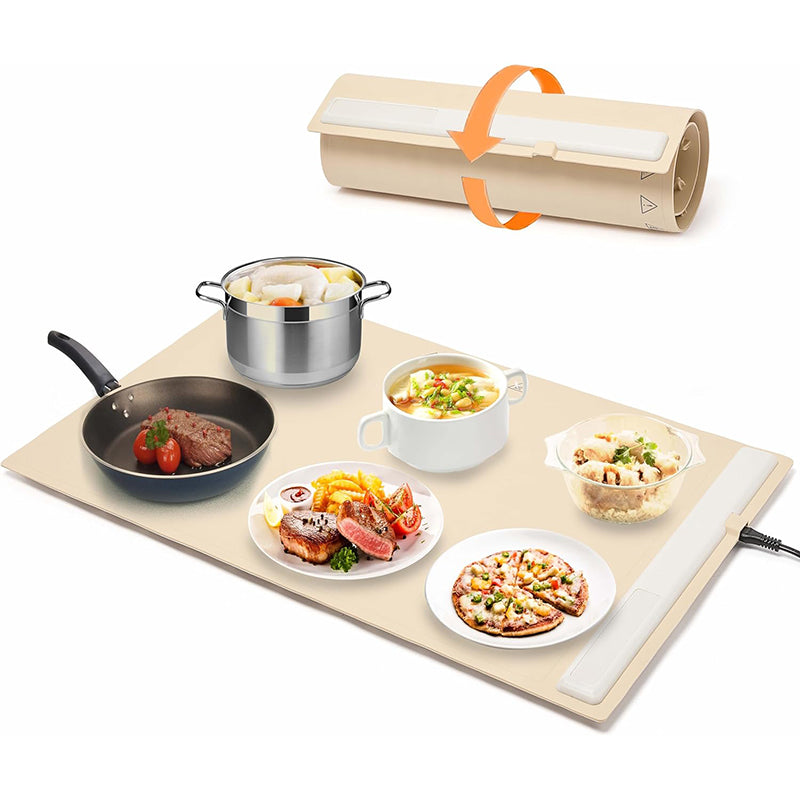 Portable Silicone Food Warmer Heater Mat Electric Warming Tray with Adjustable Temperature Versatile Food Warmer