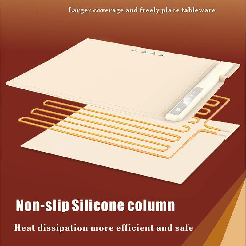 Portable Silicone Food Warmer Heater Mat Electric Warming Tray with Adjustable Temperature Versatile Food Warmer