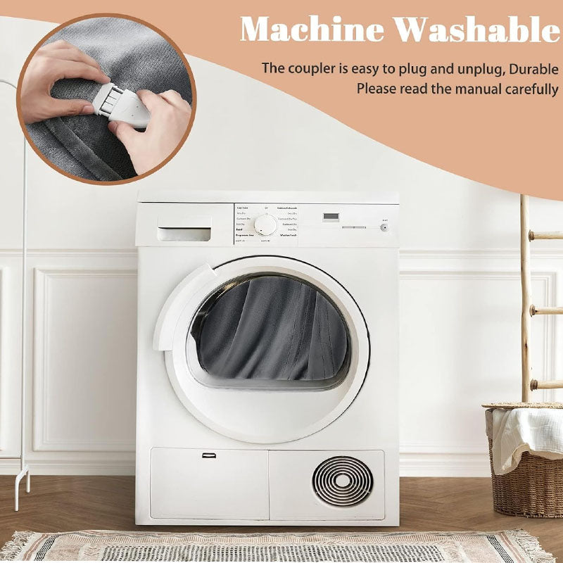 Heated Blanket Electric Throw 50" x 60" Twin Size Throw 1/2/4/6/8 Hours Auto-off 10 Heat Level Heat Blanket