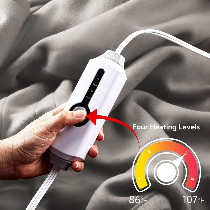 Heated Blanket Electric Throw 72" x 84" Full Size Quilted Fleece for Couch Sofa, Machine Washable