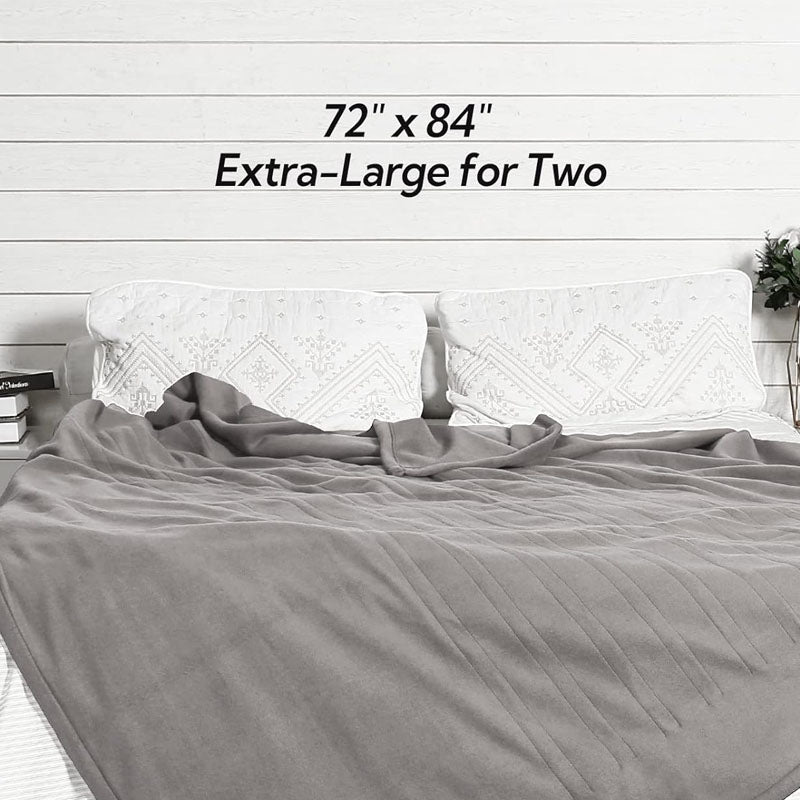 Heated Blanket Electric Throw 72" x 84" Full Size Quilted Fleece for Couch Sofa, Machine Washable