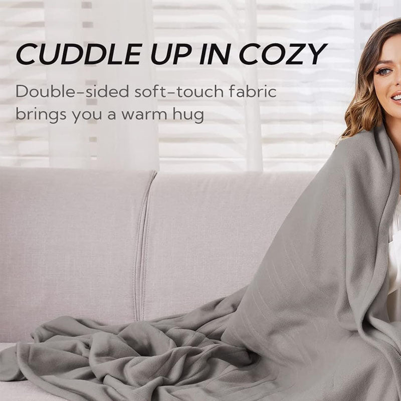 Heated Blanket Electric Throw 72" x 84" Full Size Quilted Fleece for Couch Sofa, Machine Washable