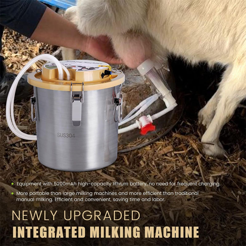 Electric Milking Machine 12 L 304 Stainless Steel Bucket Portable Milker Adjustable Suction