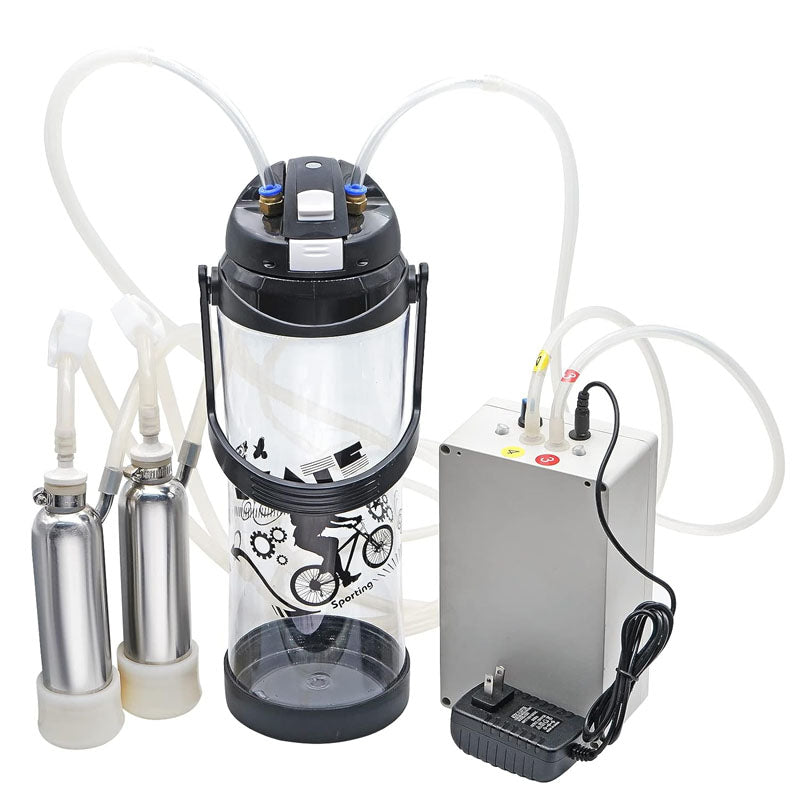 Electric Milking Machine 3 L 304 Stainless Steel Bucket Electric Automatic Pulsation Vacuum Milker with 2 Teat Cups