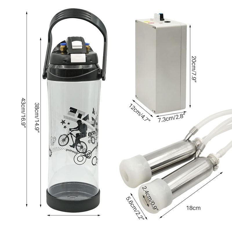 Electric Milking Machine 3 L 304 Stainless Steel Bucket Electric Automatic Pulsation Vacuum Milker with 2 Teat Cups