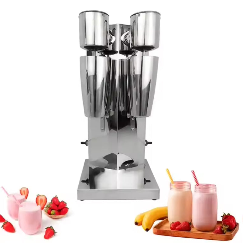 Electric Milkshake Machine Stainless Steel Milk Shake Machine Double Head Drink Mixer Make Milks Foam/Milkshake Bubble Tea Machine