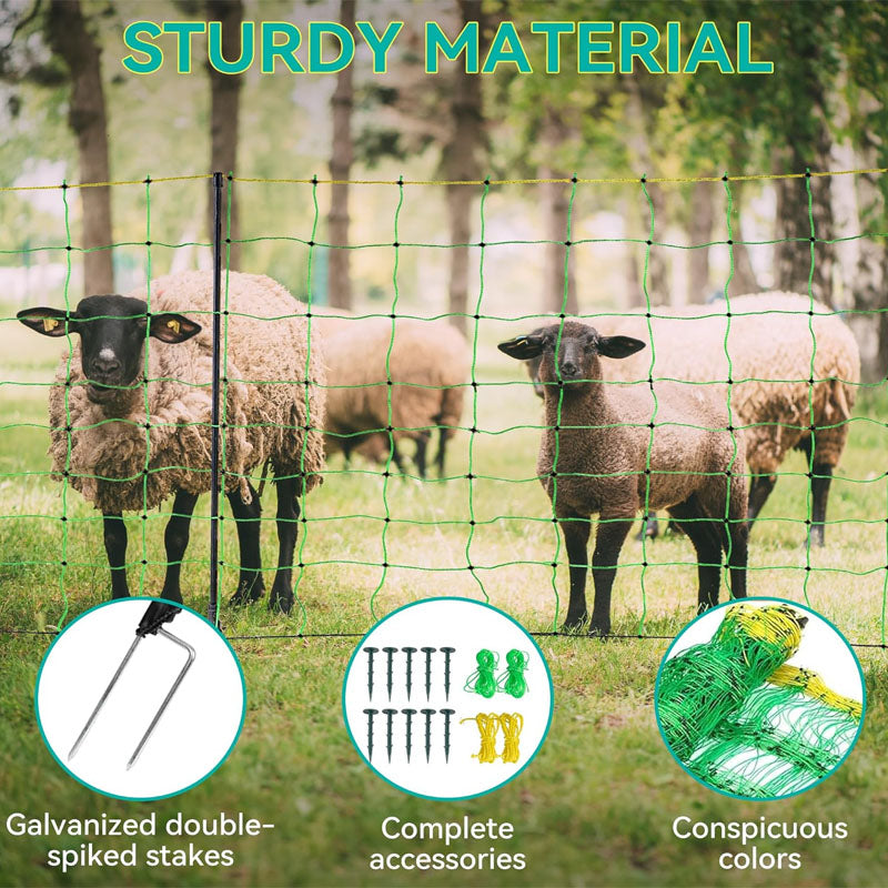 35.4" H x 164' L Electric Netting Portable Movable Poultry Nets Meshfor Backyards Homesteaders Farms Ranches