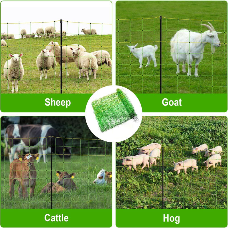 49.6" x 164' Electric Netting for Goats Sheep Lambs Hogs in Backyard Ranches Homesteads and Gardens