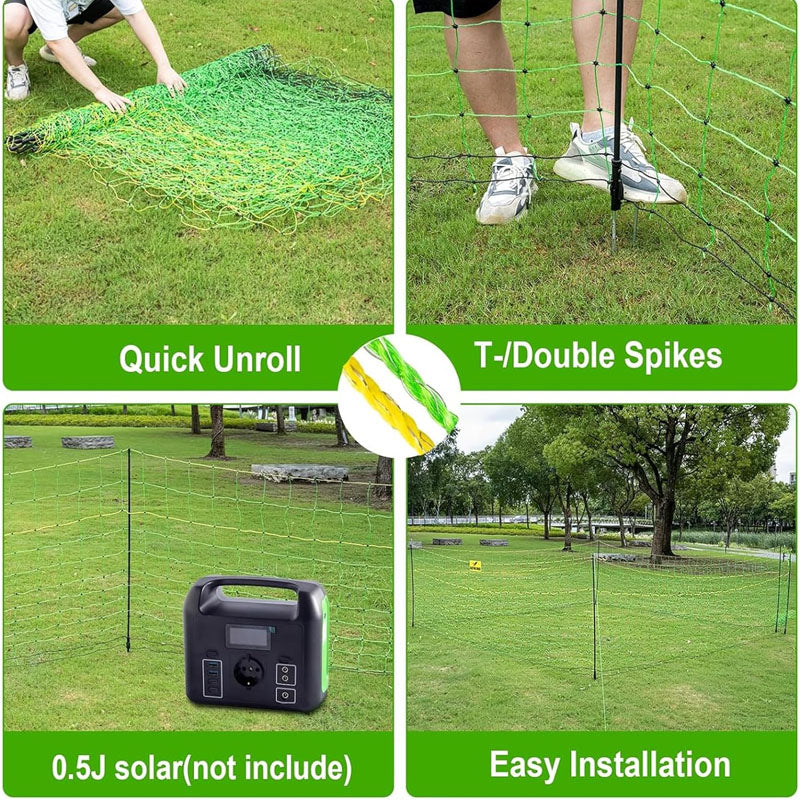 49.6" x 164' Electric Netting for Goats Sheep Lambs Hogs in Backyard Ranches Homesteads and Gardens