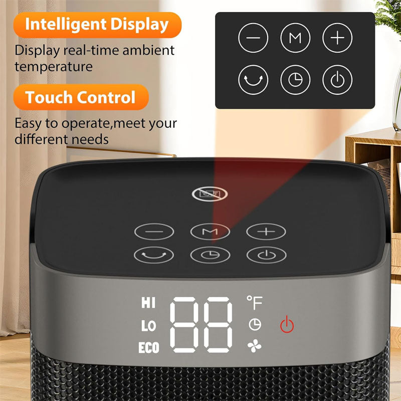 16 inch Electric Space Heaters with Thermostat Remote Control 60°Oscillating 4 Modes 12h Timer