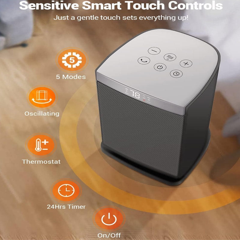 Electric Space Heaters 1500W Fast Heating 5 Modes 24Hrs Timer Electric & Portable Ceramic Heaters with Thermostat