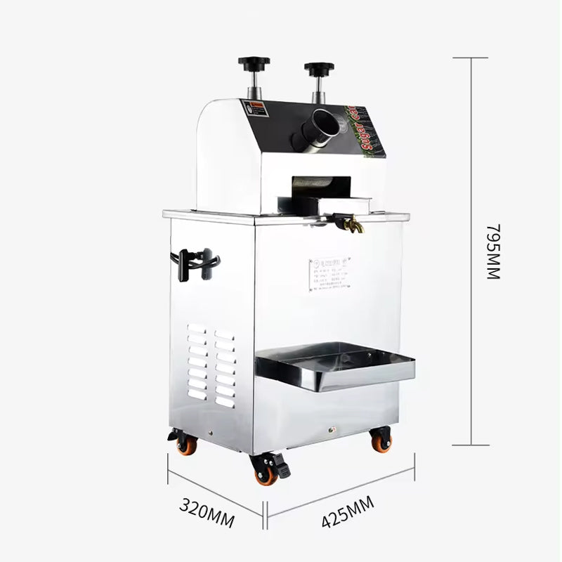 Stainless Steel Portable Sugarcane Juicer, Split Chassis, Vertical 750W Manual Electric Sugarcane Juicer