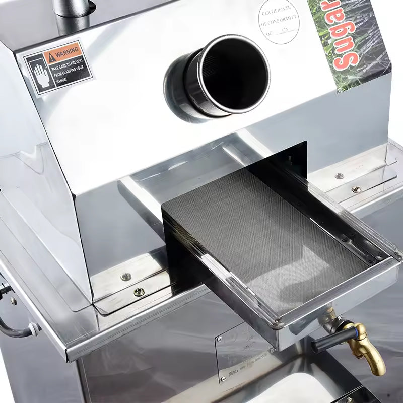 Stainless Steel Portable Sugarcane Juicer, Split Chassis, Vertical 750W Manual Electric Sugarcane Juicer