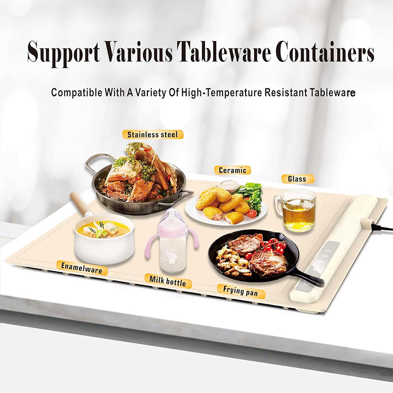 Portable Silicone Food Warmer Heater Mat Electric Warming Tray with Adjustable Temperature Versatile Food Warmer