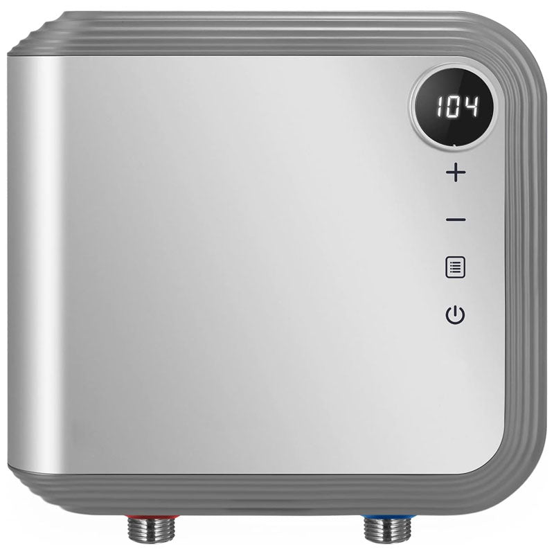 7KW 120V Tankless Water Heater Electric Use a Self - Adjusting Rotatable Digital Display Silver