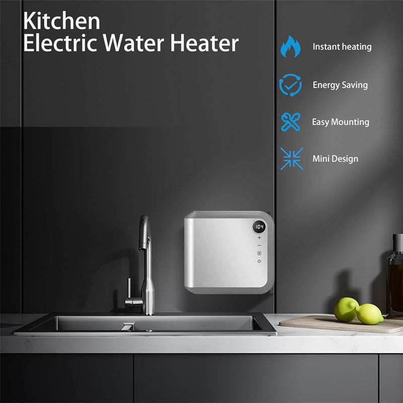 7KW 120V Tankless Water Heater Electric Use a Self - Adjusting Rotatable Digital Display Silver