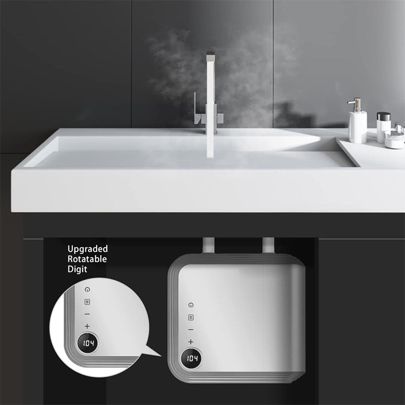 7KW 120V Tankless Water Heater Electric Use a Self - Adjusting Rotatable Digital Display Silver