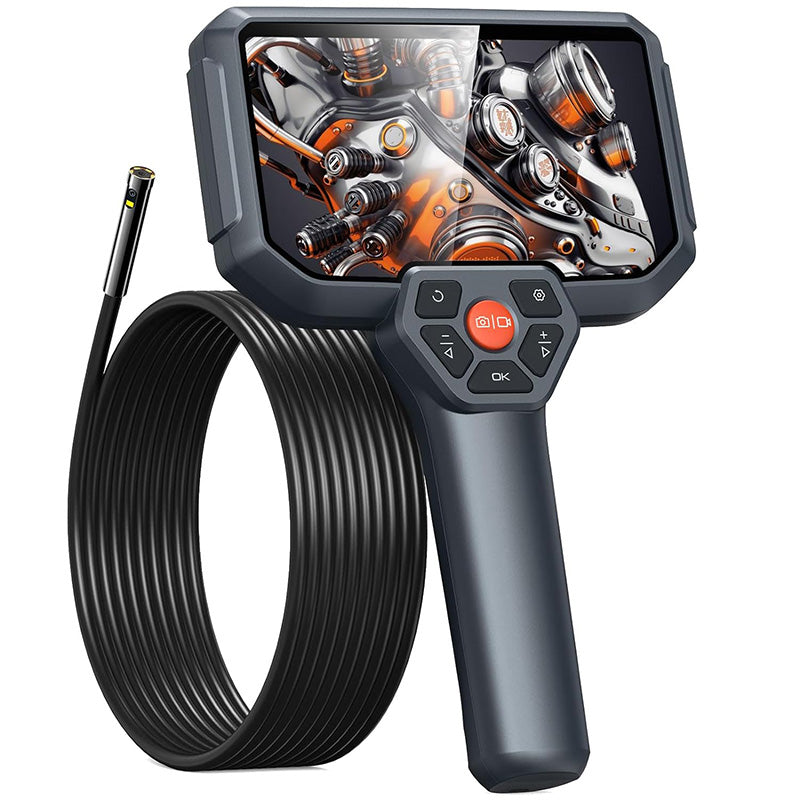 5" IPS Screen Endoscope Camera Dual Lens Borescope 7.9mm 1080P Plumbing Snake Inspection Camera with Split Screen, 32GB TF Card, Hardshell Case, Gadgets