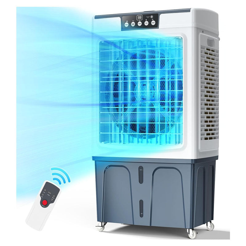 Evaporative Cooler 2100CFM Air Cooler 120° Oscillating Swamp Cooler with Adjustable 3 Speeds and 12 H Timer, 8 Gal Portable Air Cooler for 700 Sq.ft, Indoor/Outdoor Use